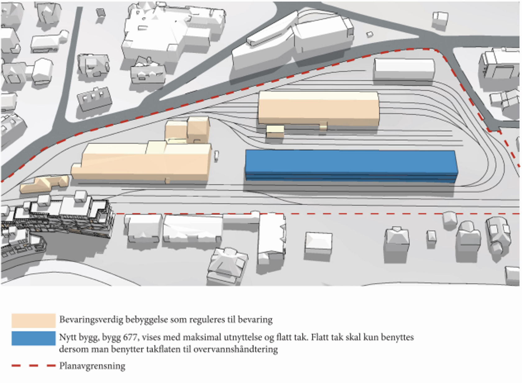 Illustrasjon av planforslag til Holtet base. 